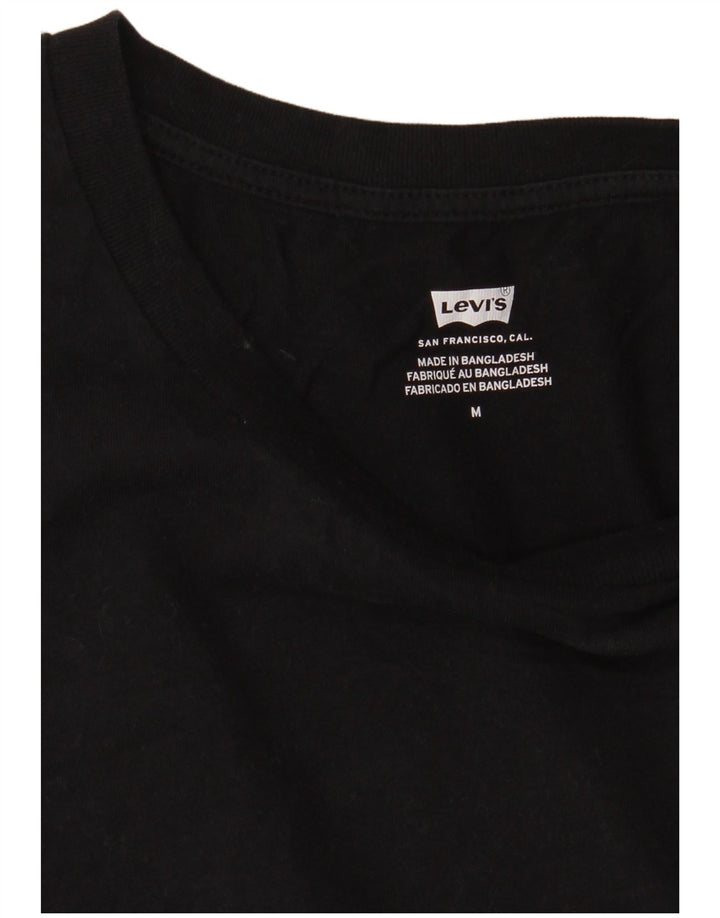 LEVI'S T-Shirt Femme UK 14 Moyen Noir