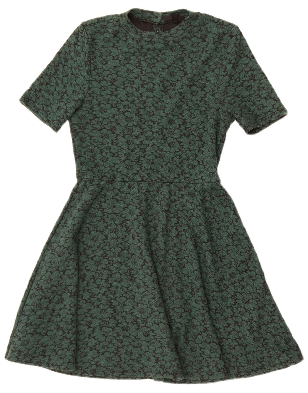Topshop Robe trapèze pour femme UK 40 Petit vert floral en polyester
