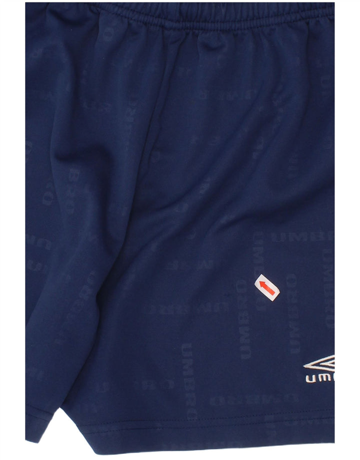 UMBRO Short de Sport Graphique Garçon 13-14 ans Bleu Marine Polyester