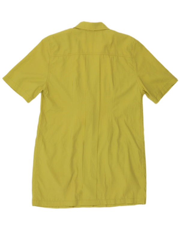 Pinko Veste blazer longue à manches courtes pour femme UK 16 Large Jaune