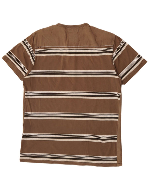 Jack & Jones T-Shirt Graphique Top XL Coton Rayé Marron Homme
