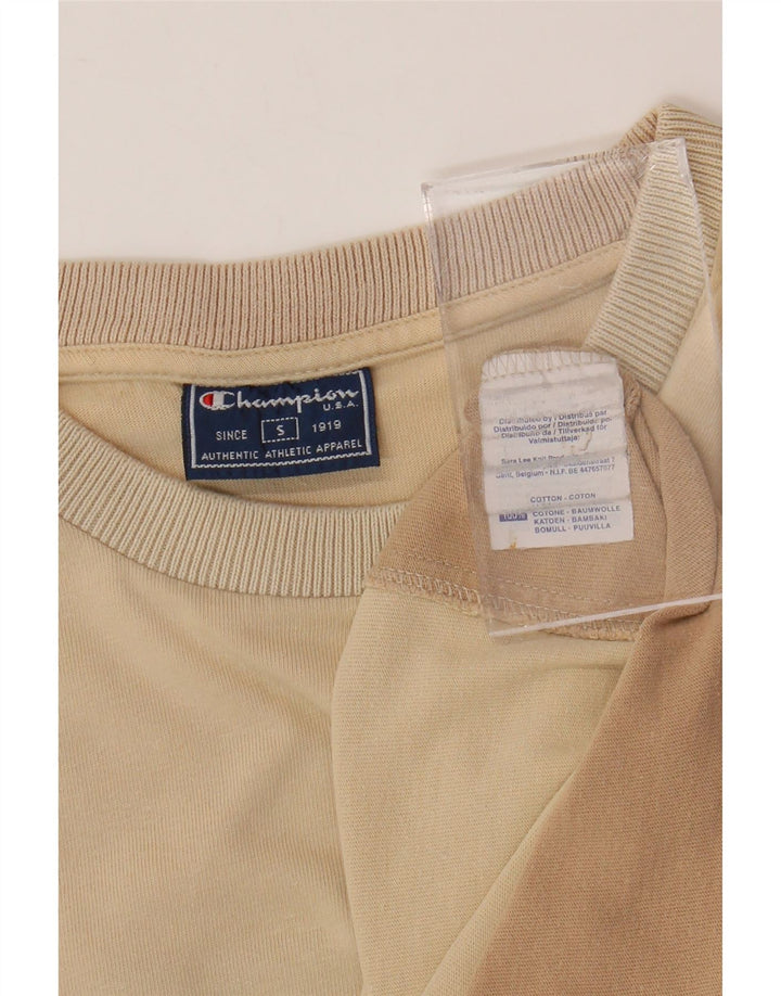CHAMPION T-Shirt Homme Petit Beige Colorblock Coton