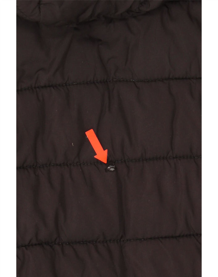Champion Veste matelassée à capuche pour femme UK 10 Small Noir Polyester