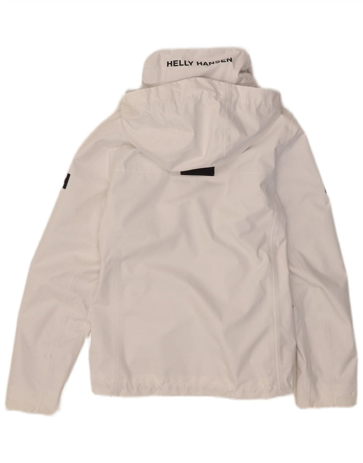Helly Hansen Veste de pluie à capuche graphique pour femme UK 10 Small Blanc Polyester
