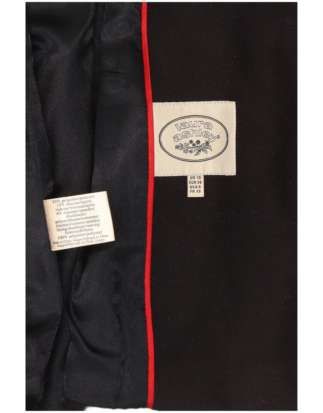 LAURA ASHLEY Veste blazer à capuche 5 boutons pour femme UK 10 Small Bleu marine