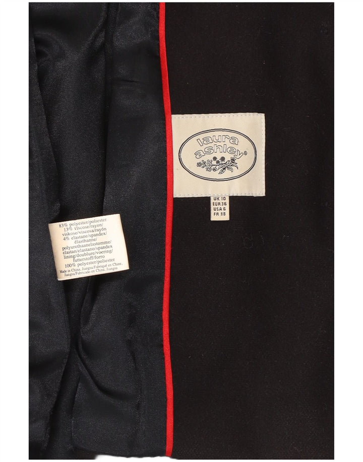 LAURA ASHLEY Veste blazer à capuche 5 boutons pour femme UK 10 Small Bleu marine