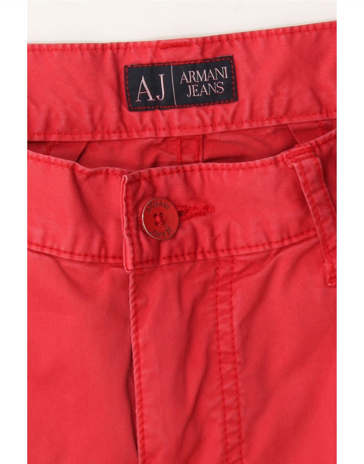 Armani Homme Coupe Droite Jean Droit W33 L29 Rouge Coton