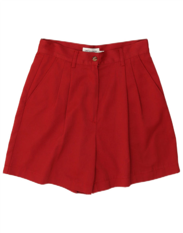 Benetton Short Chino Pegged Femme IT 44 Medium W28 Rouge Polyester