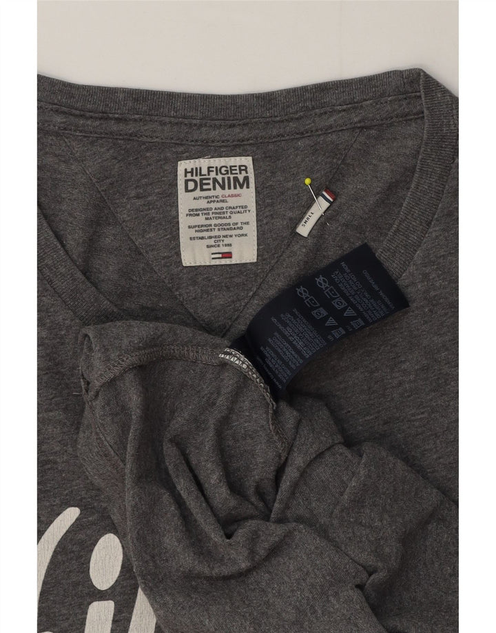 Tommy Hilfiger Haut graphique à manches longues pour homme Petit coton moucheté gris