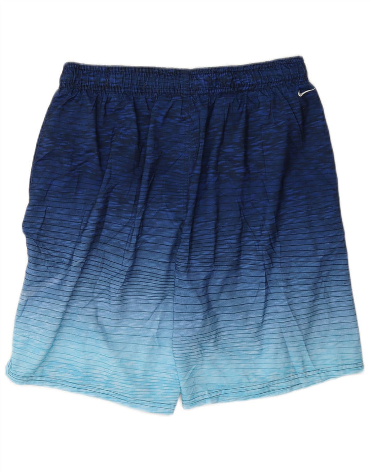 Nike Short de bain graphique pour homme en polyester à fines rayures bleues