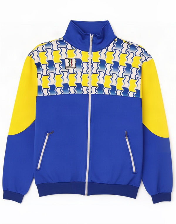 Biemme Veste de survêtement pour homme Large Bleu Géométrique Polyester