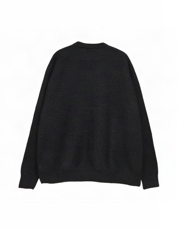 Zara Pull ras du cou pour homme, grand, bleu marine, acrylique