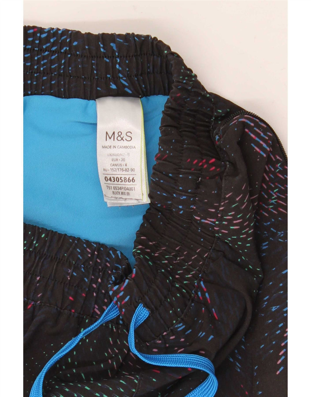 Marks & Spencer Short de sport pour femme UK 8 Small Noir à pois en polyester