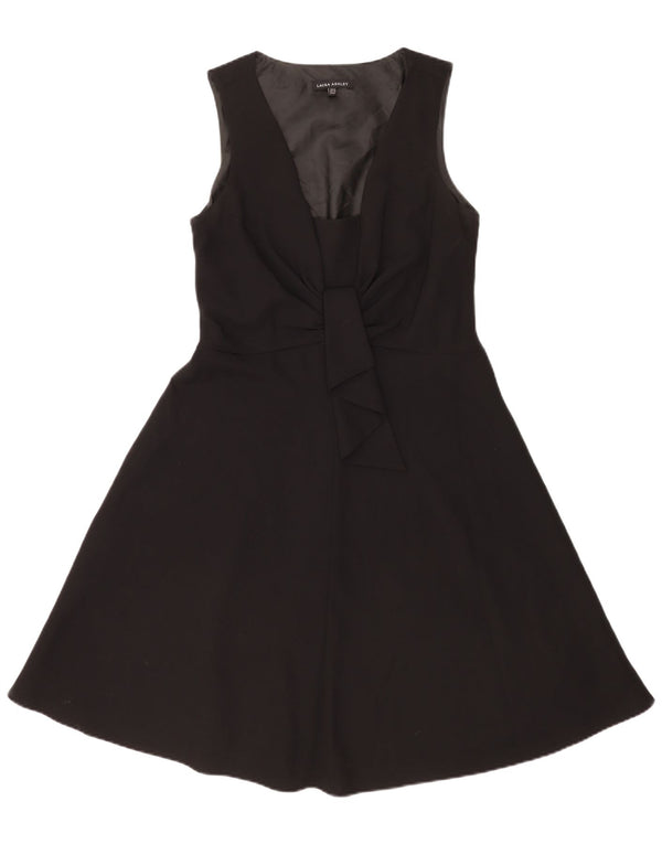 Laura Ashley Robe trapèze sans manches pour femme UK 12 Noir moyen Polyester