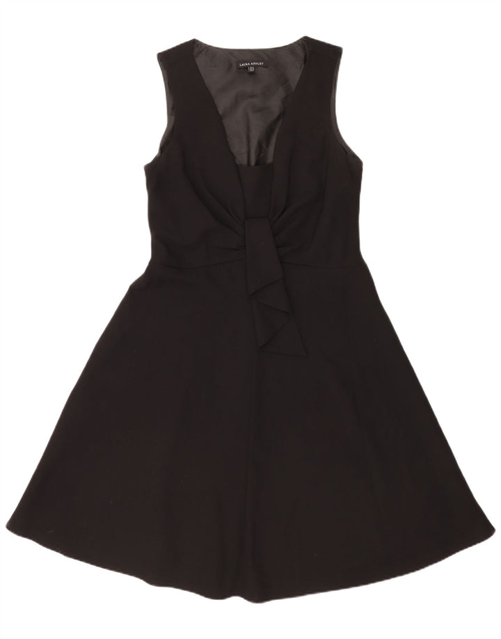 Laura Ashley Robe trapèze sans manches pour femme UK 12 Noir moyen Polyester