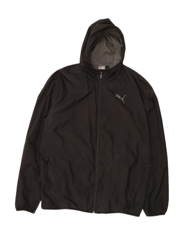 Puma Mens Hooded Rain Jacket UK 18 XL Black Polyester