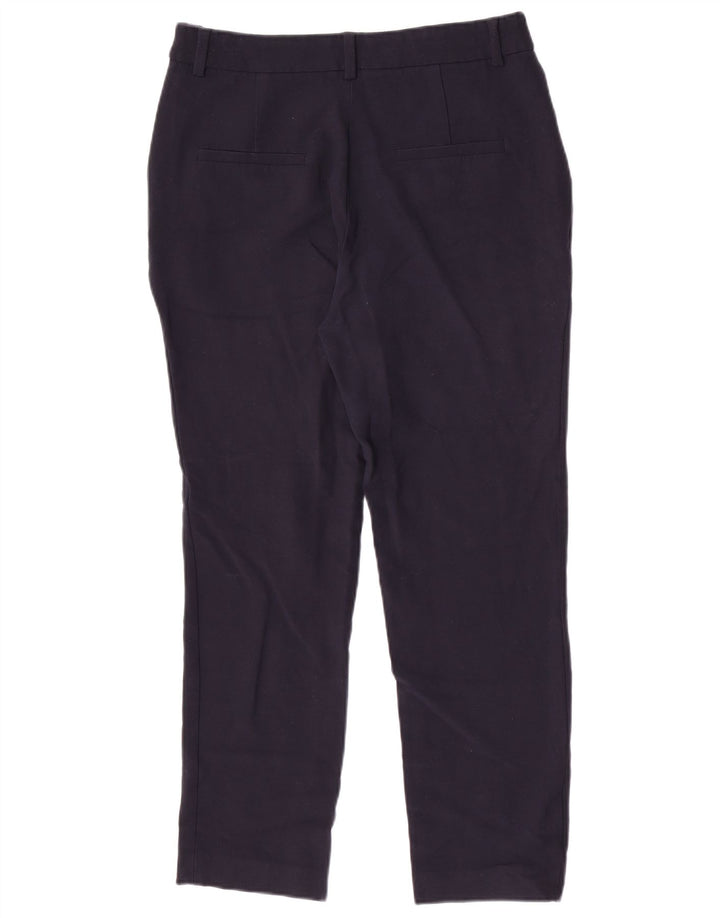 Massimo Dutti Pantalon de costume slim pour femme EU 40 Medium W30 L27 Bleu marine Laine