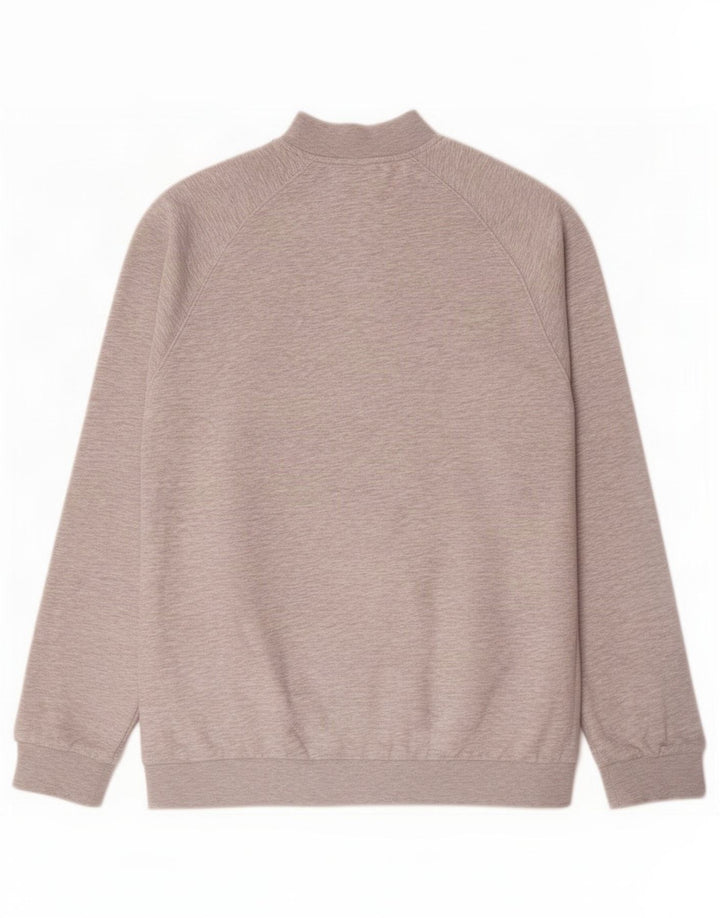 Puma Sweat-Shirt Zip Neck Homme Gris Moyen Moucheté Coton