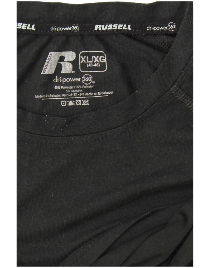 RUSSELL ATHLETIC Haut Dri-Power Homme Manches Longues XL Noir Polyester