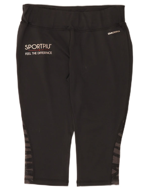 Diadora Legging Capri Graphique Femme UK 14 Large Noir Géométrique