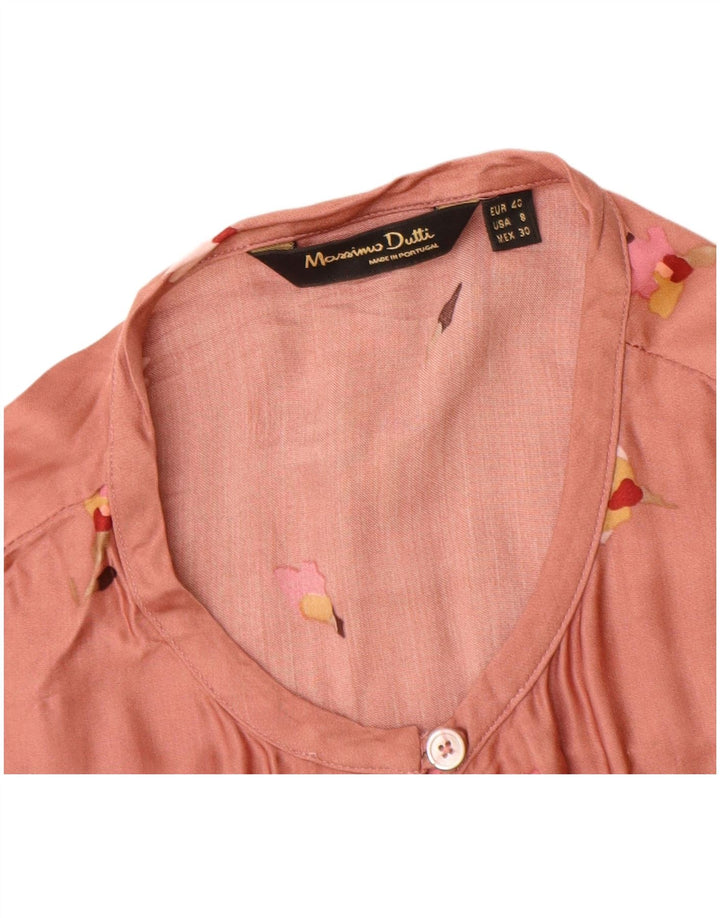 Massimo Dutti Chemisier Femme Top EU 40 Rose Moyen Floral Viscose