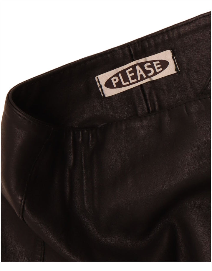 Please Femme Mini Jupe En Cuir W28 Noir Moyen