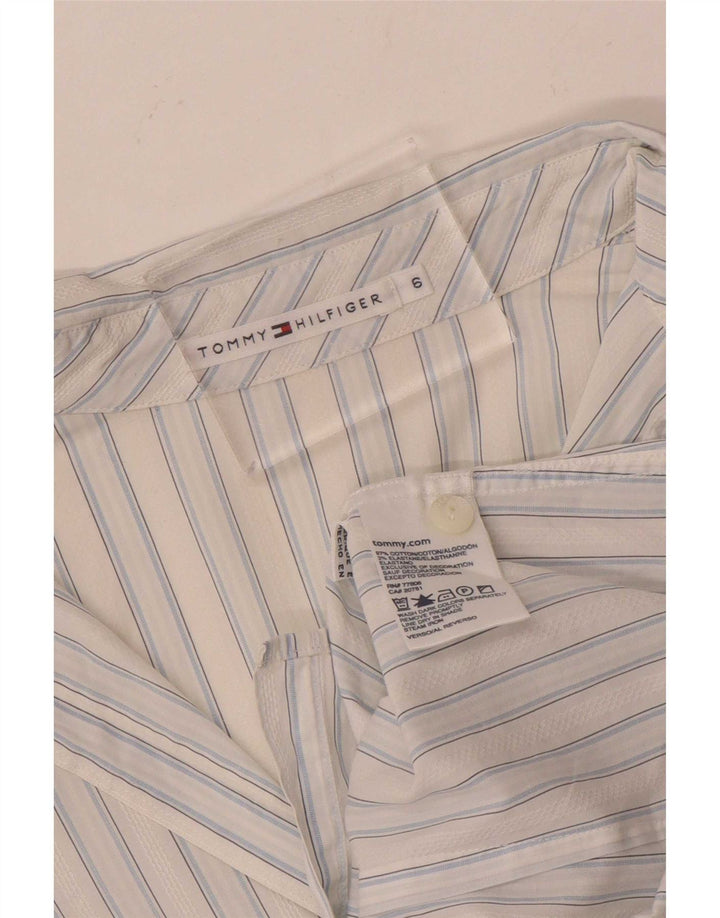 Tommy Hilfiger Chemise Femme US 6 Medium Blanc Rayé Coton