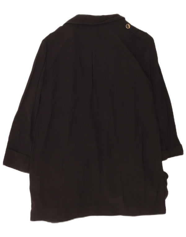 Reiss Veste Blazer Ouverte Oversize Femme UK 10 Petit Acétate Noir