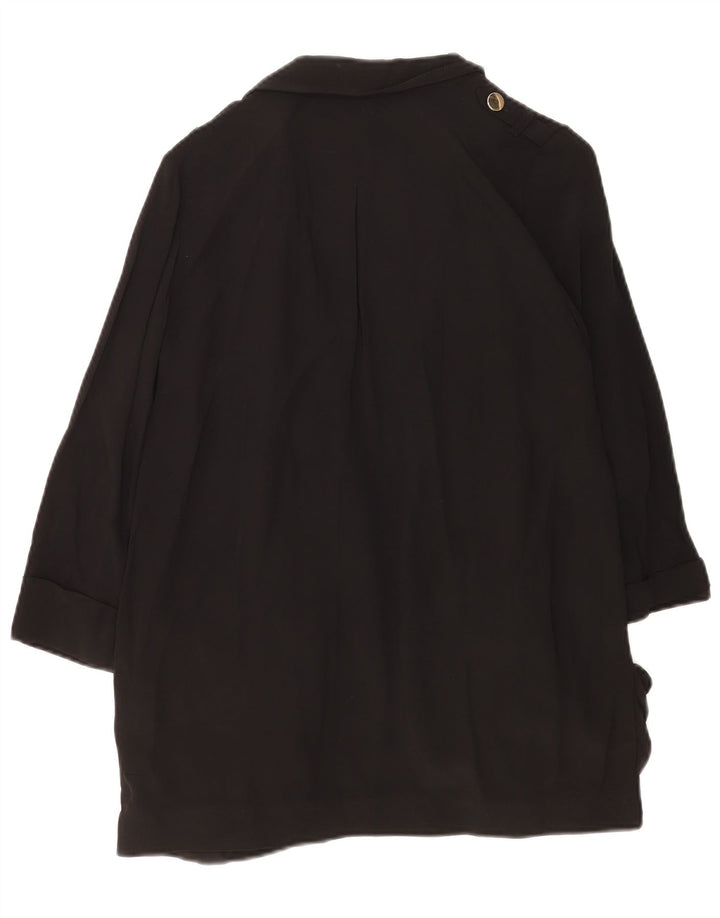 Reiss Veste Blazer Ouverte Oversize Femme UK 10 Petit Acétate Noir