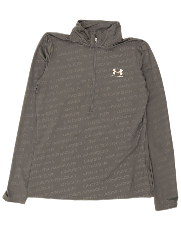Under Armour Haut de Survêtement Graphic Zip Neck Homme Gris Moyen Polyester