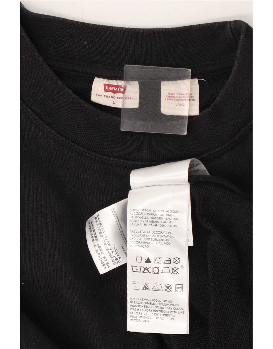 Levi's Sweatshirt Jumper Large Noir Coton Homme