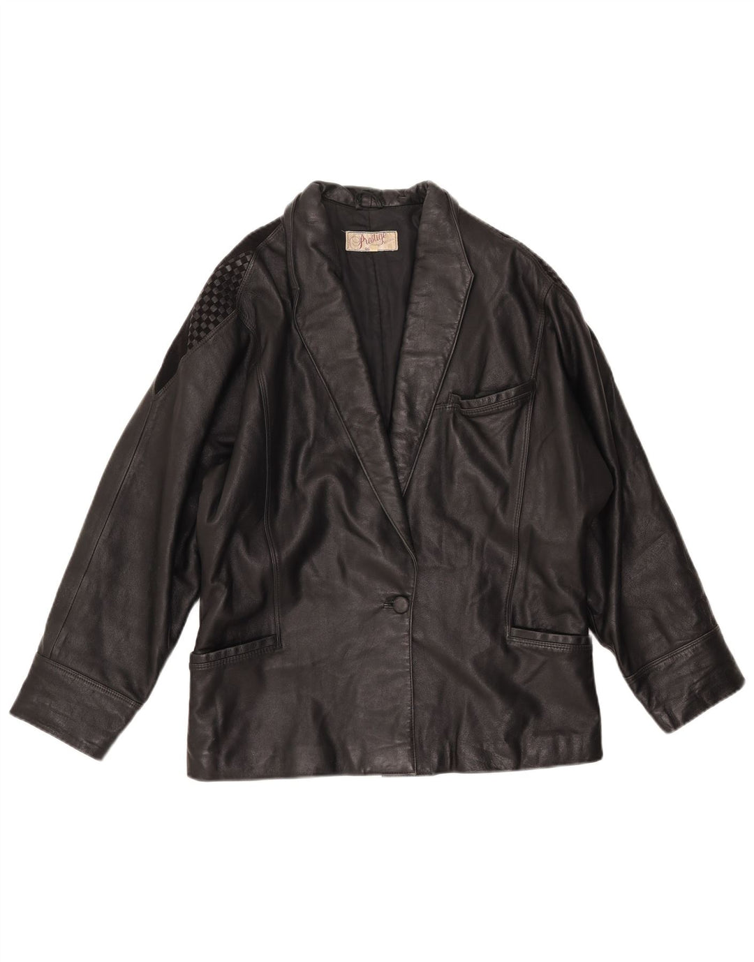 PRESTIGE Veste en Cuir Femme IT 44 Moyen Noir