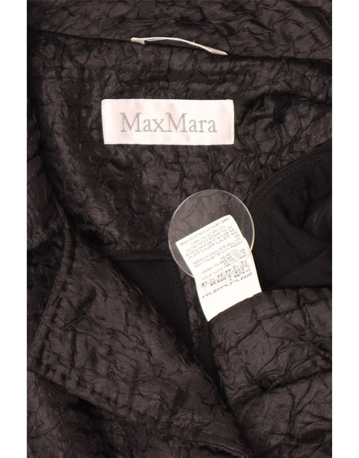 Max Mara Veste blazer courte ouverte pour femme UK 12 Noir moyen Polyester