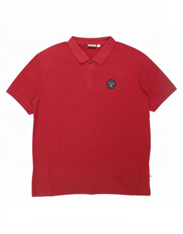 Napapijri Polo Geographic Homme 3XL Rouge Coton