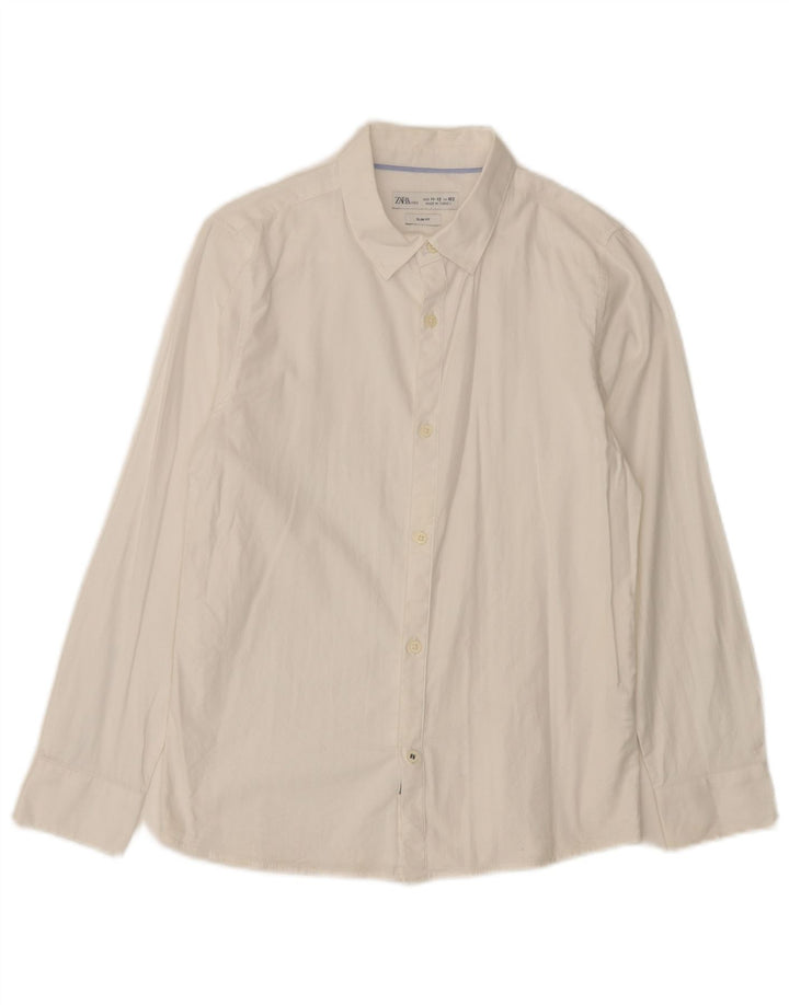 Zara Chemise Slim Fit Garçon 11-12 ans Blanc Coton