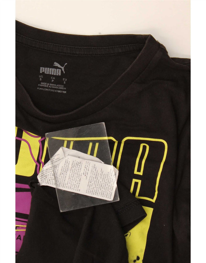 Puma T-shirt graphique pour homme, petit, noir, coton