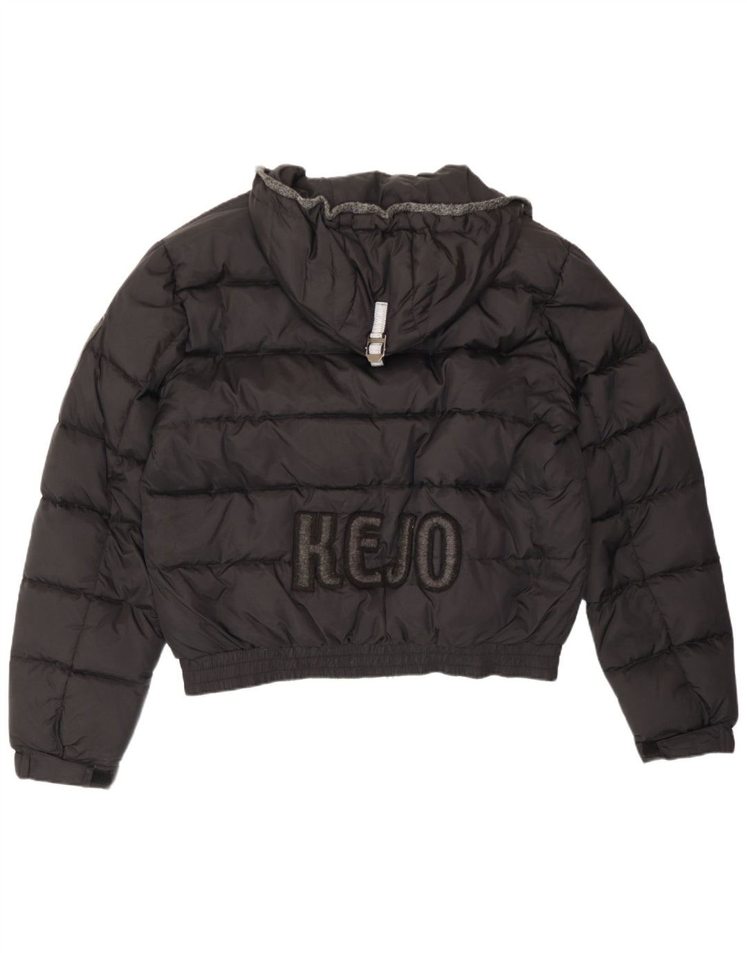 Kejo Veste matelassée à capuche graphique pour homme UK 40 Large Noir Polyamide