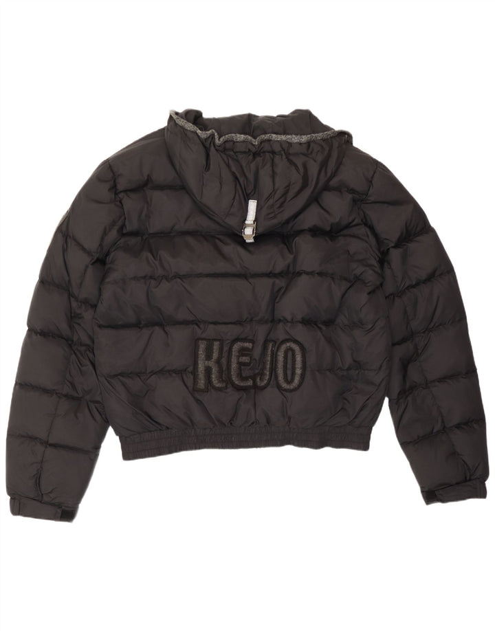 Kejo Veste matelassée à capuche graphique pour homme UK 40 Large Noir Polyamide
