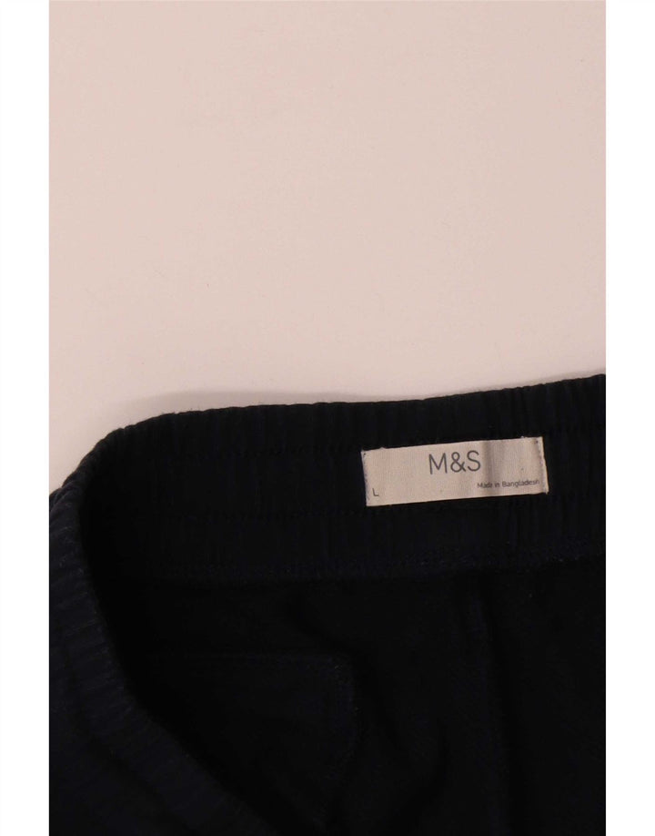 Marks & Spencer Pantalon de survêtement pour homme Large Noir Coton