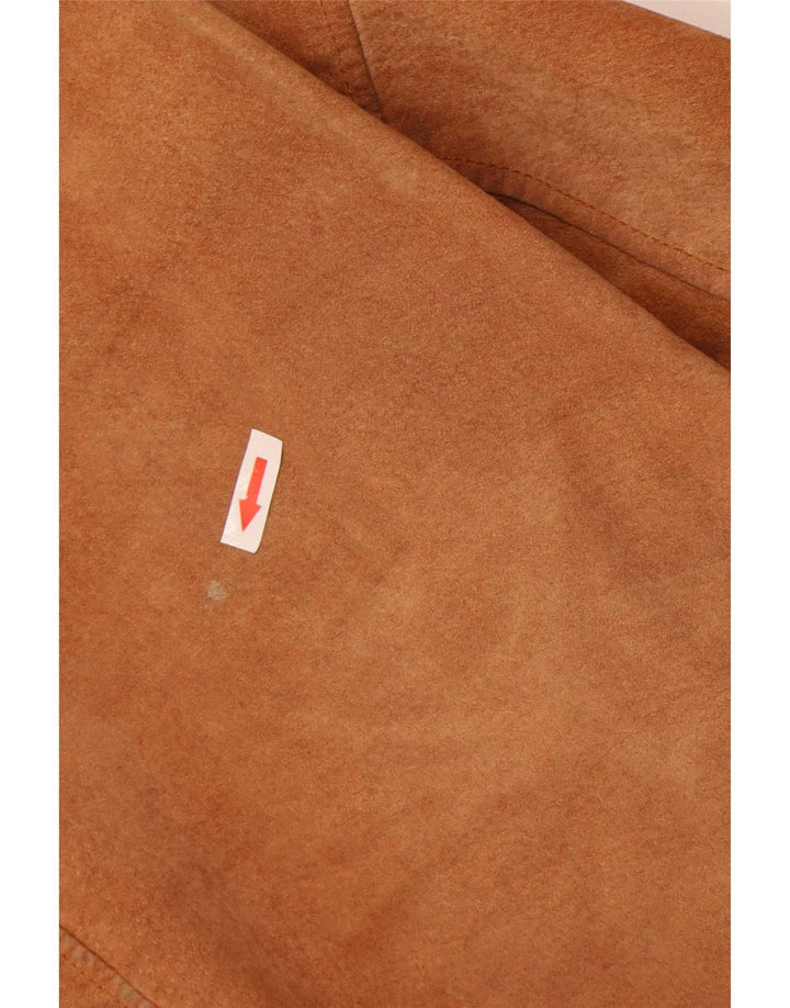 Alan Gordon Veste bomber en daim pour femme UK 14 Grand cuir beige