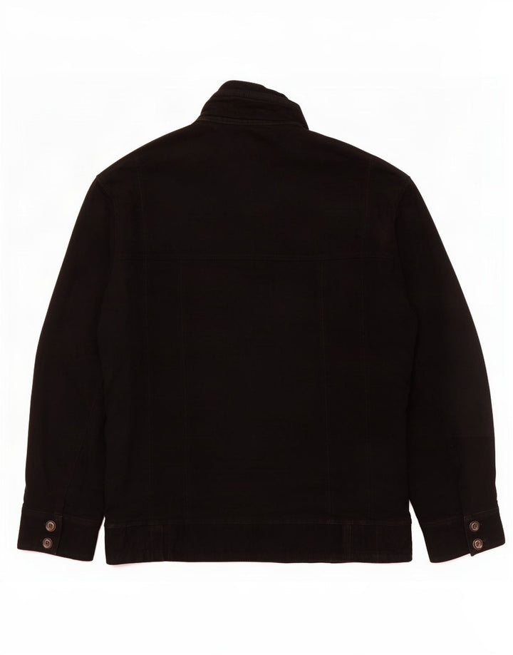 vintage Mens Bomber Suede Jacket UK 38 Moyen Noir