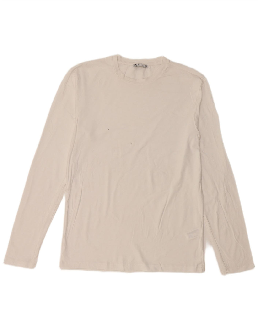 Zara Homme Top Manches Longues Coton Blanc Moyen