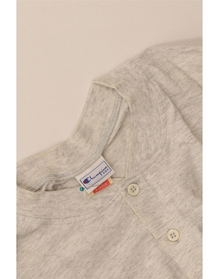 Champion Haut Homme Manches Longues XL Gris Moucheté Coton
