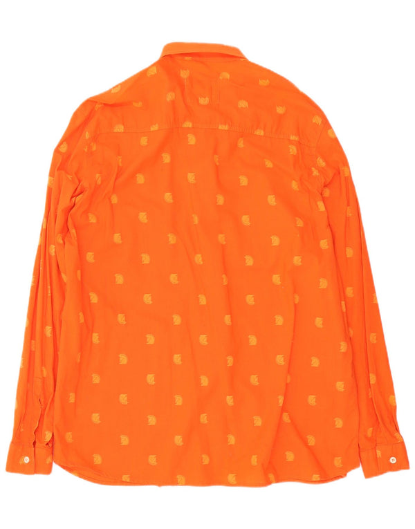 Chemise homme vintage XL Orange tacheté