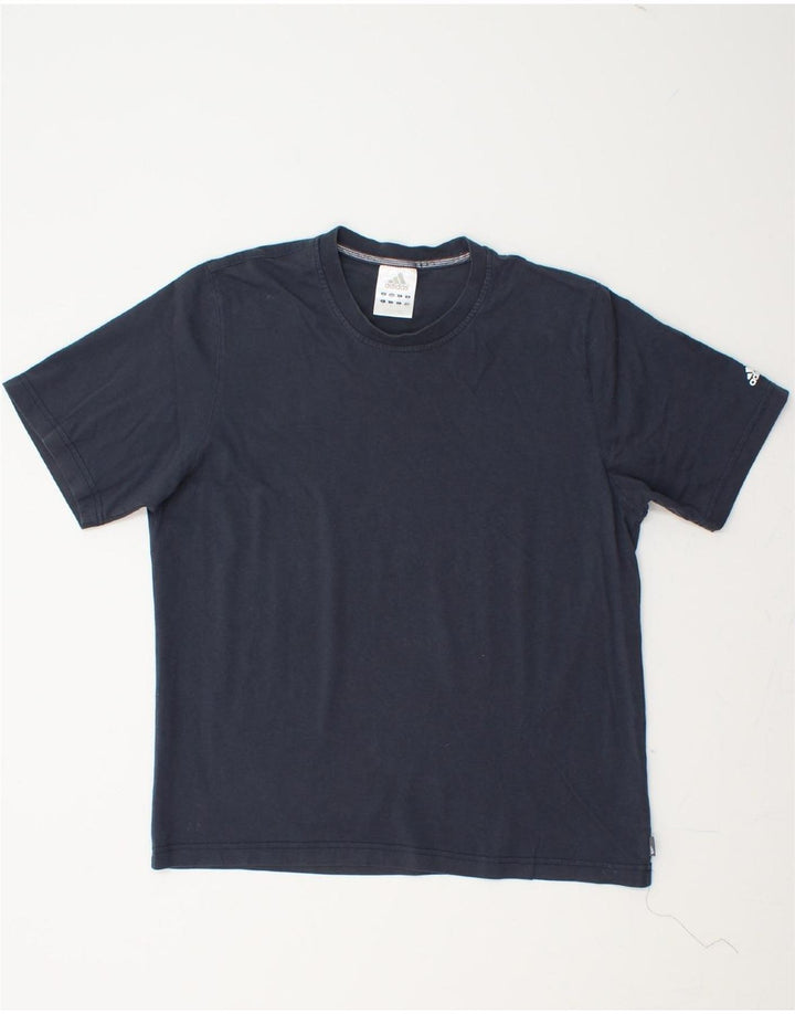 ADIDAS Mens T-Shirt Top Medium Navy Blue Cotton Vintage Adidas and Second-Hand Adidas from Messina Hembry 