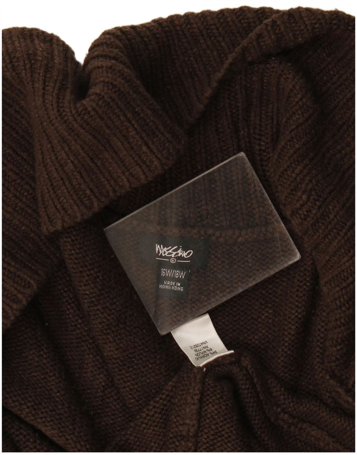 Mossimo Pull Cardigan Ouvert pour Femme US 16 2XL Acrylique Marron