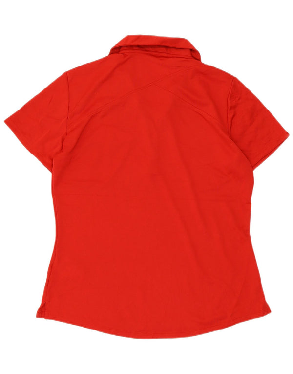 ADIDAS Polo Femme UK 12/14 Rouge Moyen Polyester