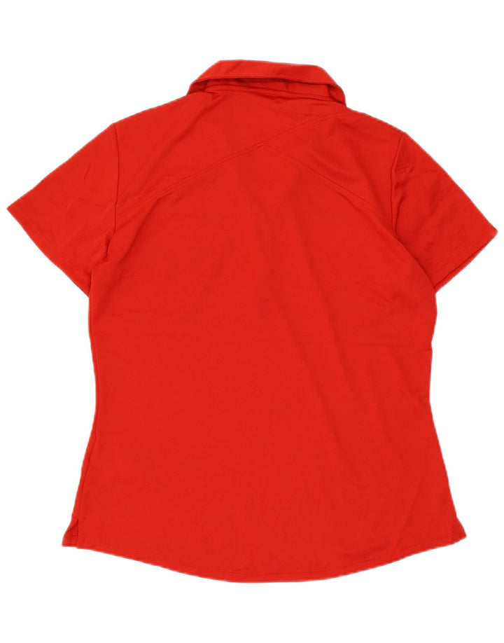ADIDAS Polo Femme UK 12/14 Rouge Moyen Polyester