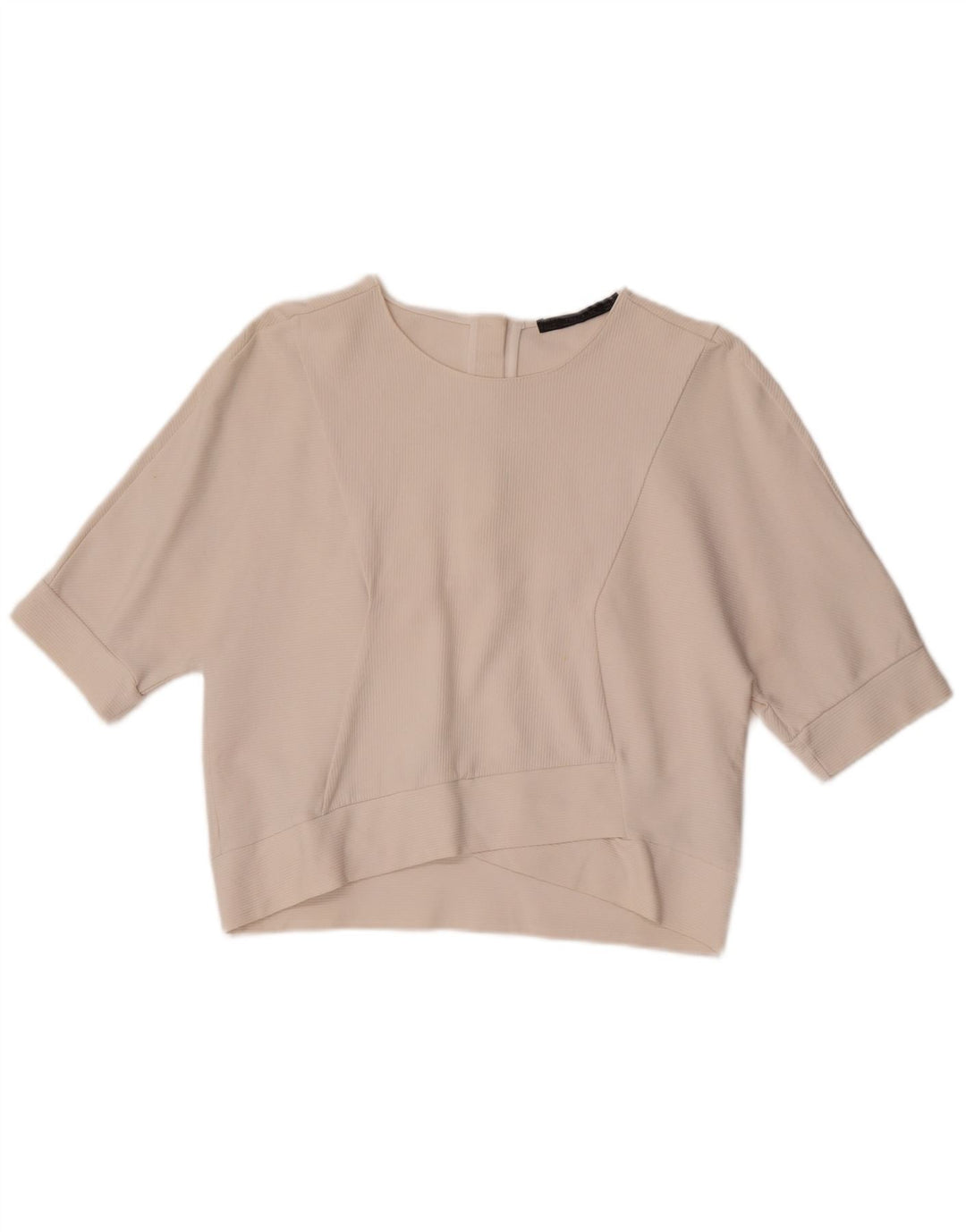 Zara Femme Chemisier Top UK 14 Moyen Blanc Coton