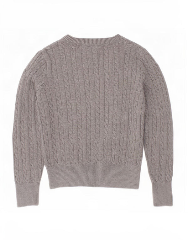 Polo Ralph Lauren Pull Cardigan Fille 4-5 Ans Gris Coton